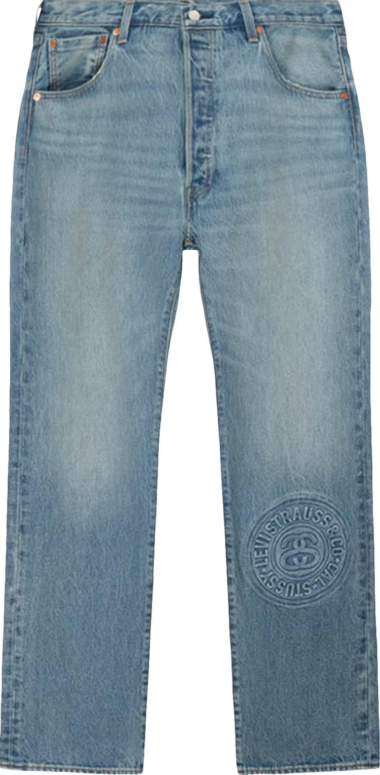 Stussy x Levi's Embossed 501 Jeans Stussy Rugged-Blue – Utopia Shop