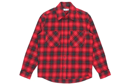 Off-White Red/Black Spray Paint Flannel (Preowned)