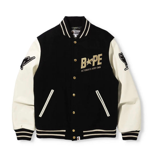 Bape x OVO Varsity Jacket Black