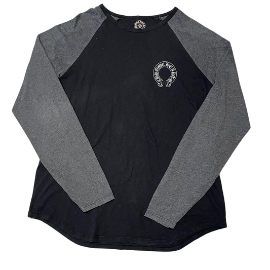 Chrome Hearts White Scroll Logo Long Sleeve T-Shirt Black/Grey (Preowned)
