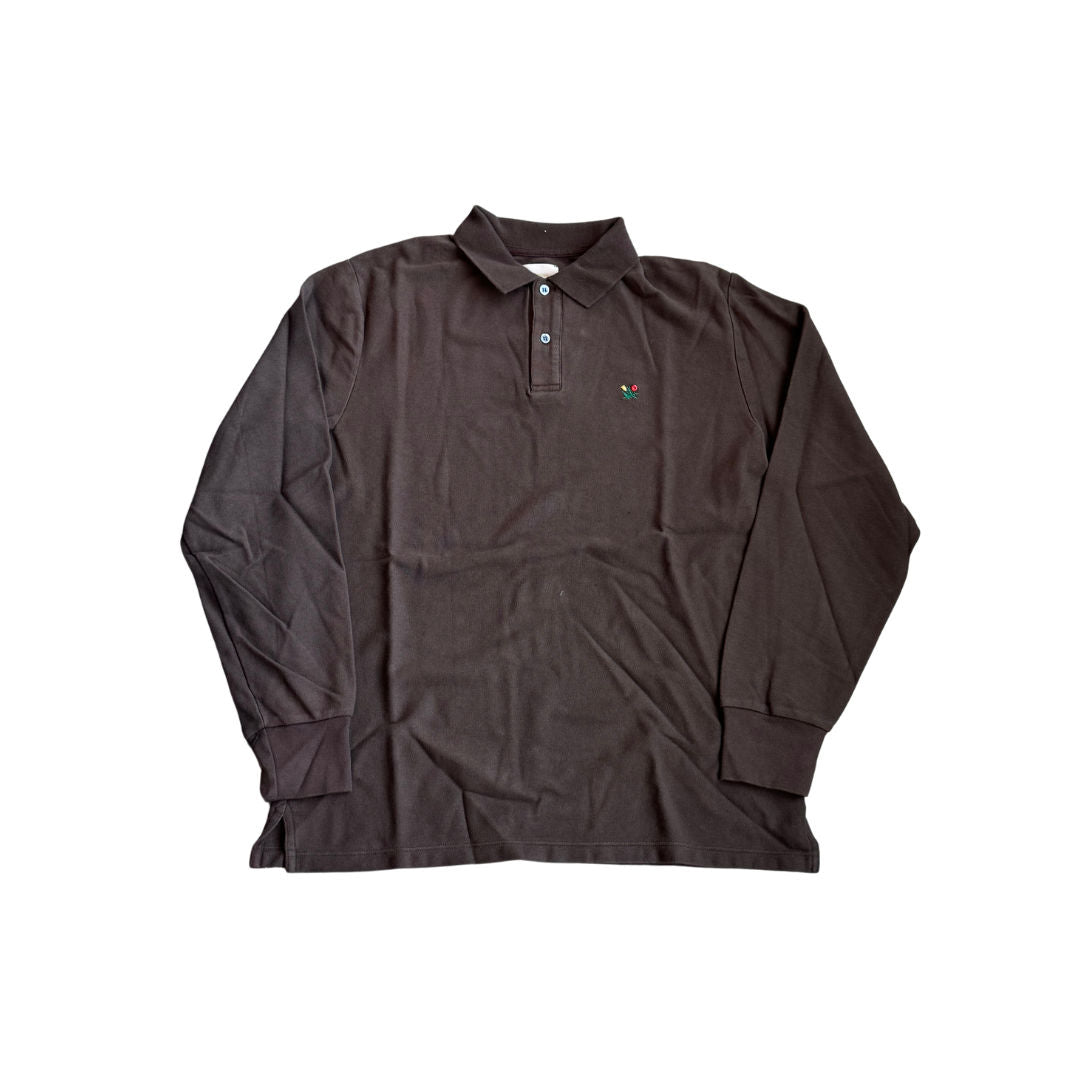 Aime Leon Dore Embroidered Flower Polo L/S Brown – Utopia Shop