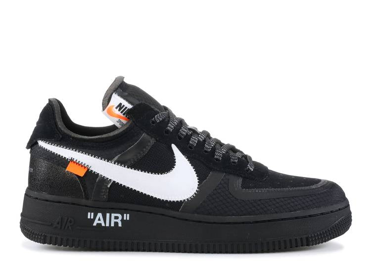 Nike X Off White Air Force 1 Low Black Preowned Size 5.5M