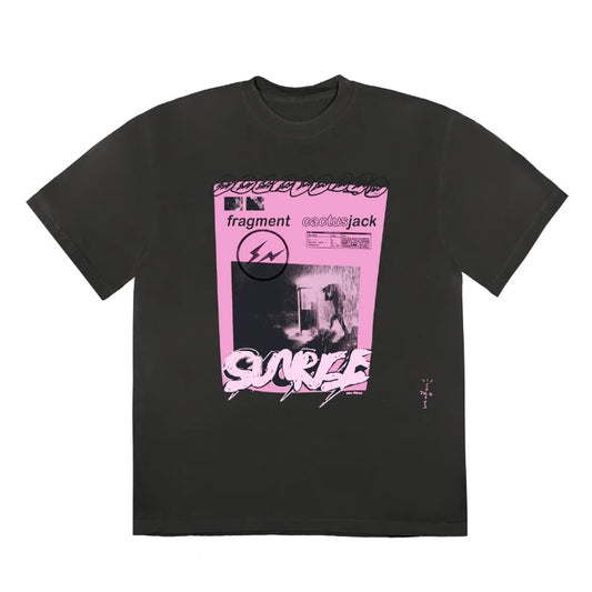 Travis Scott Cactus Jack For Fragment Pink Sunrise T-Shirt Washed Black
