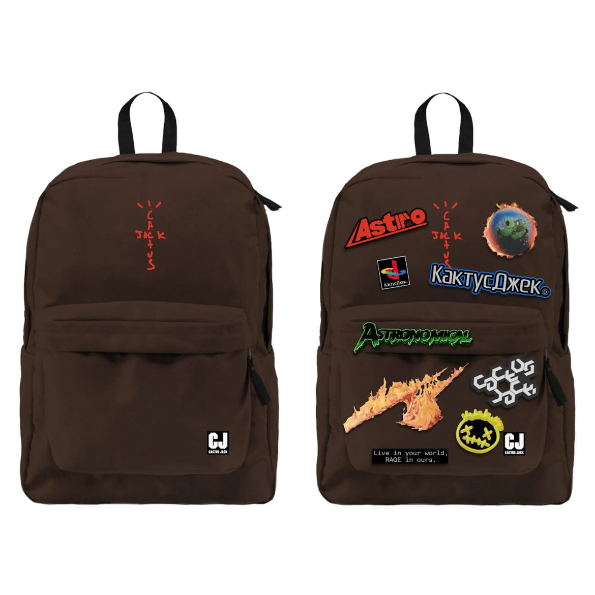 Travis Scott Cactus Jack Backpack With Patch Set Brown