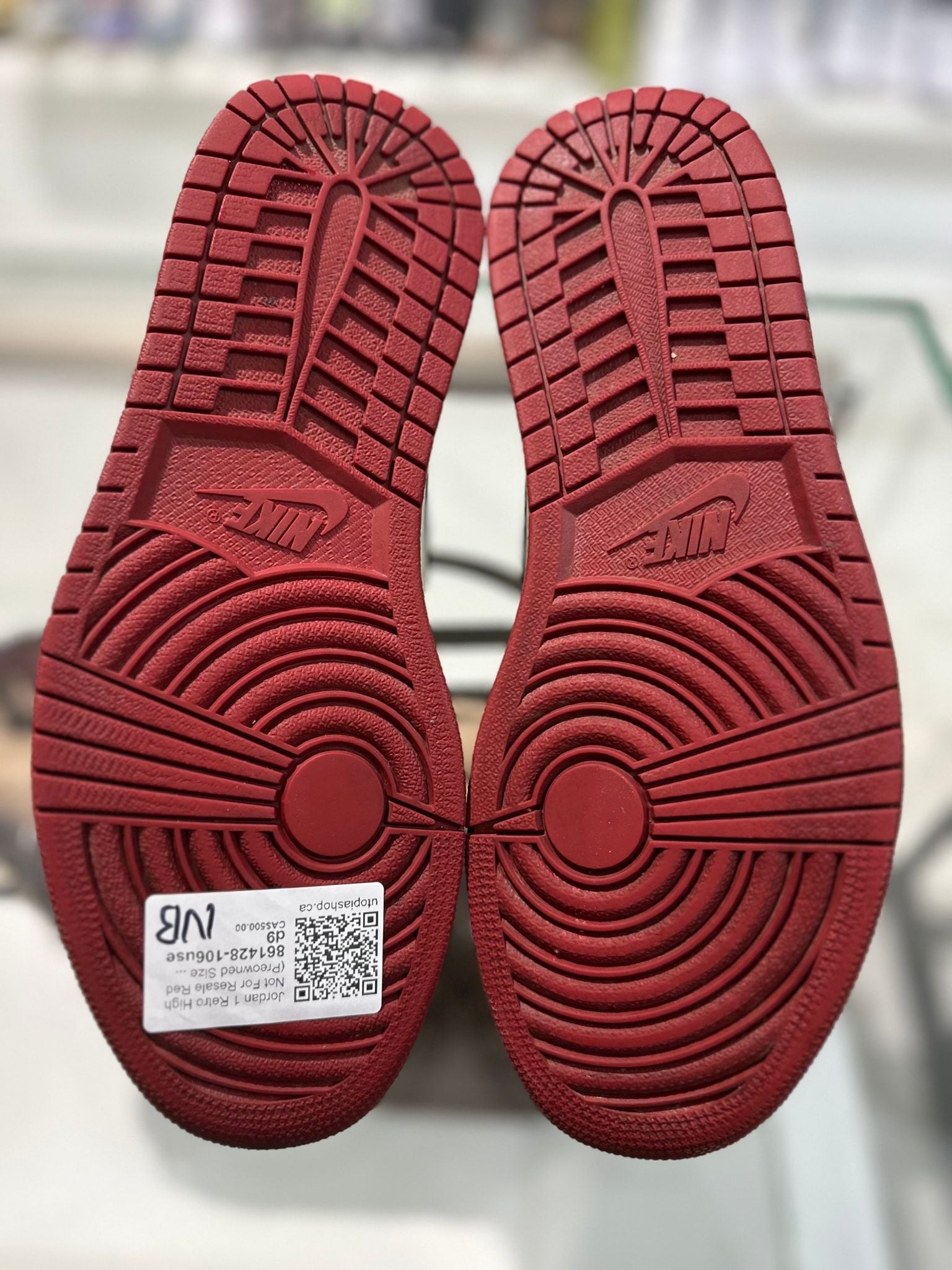 Jordan 1 Retro High Not For Resale Red - Pre-Owned Size 9 (No original box)