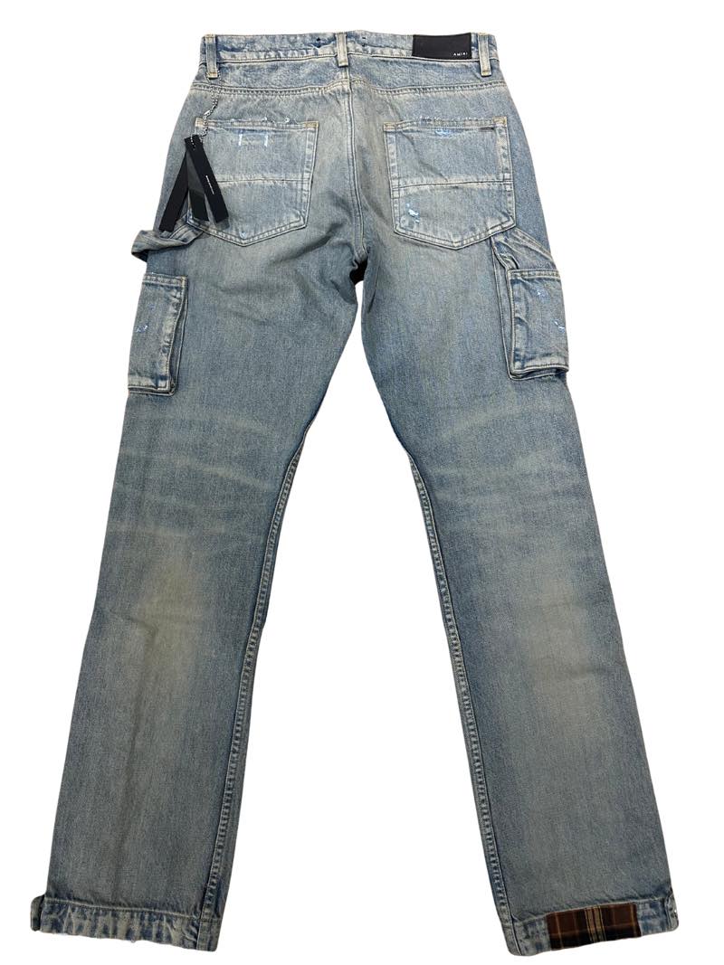 Amiri Plaid Carpenter Pant Clay Indigo