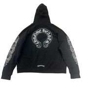 Chrome Hearts Horseshoe Floral Pullover Hoodie Black (Lightly Used Size XL) - Pre-Owned