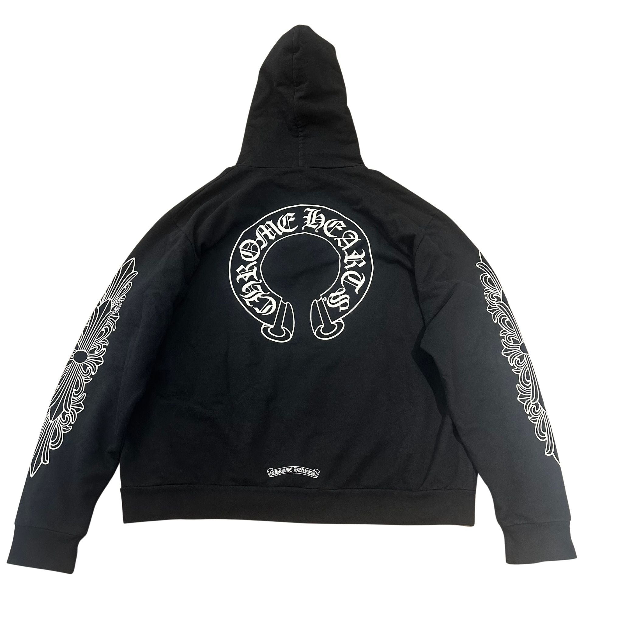 Chrome Hearts Horseshoe Floral Pullover Hoodie Black (Lightly Used Size XL) - Pre-Owned