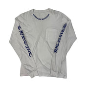 Chrome Hearts Neck Logo L/S T-Shirt White Blue - Pre-Owned Size M