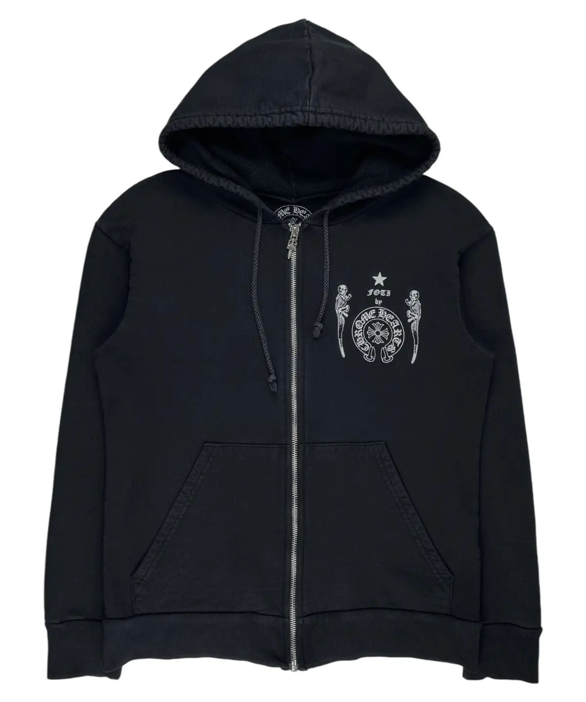 Chrome Hearts Foti Tic Tac Toe Zip-Up Hoodie Black - Lightly Used Size M