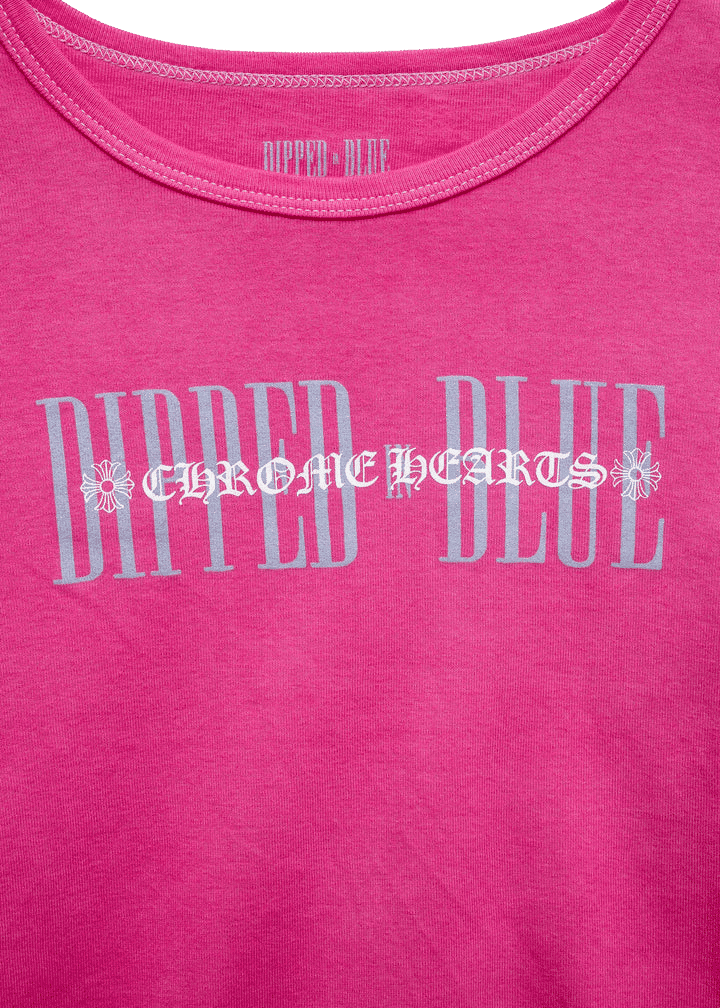 Chrome Hearts x Dipped In Blue Cropped T-Shirt Pink