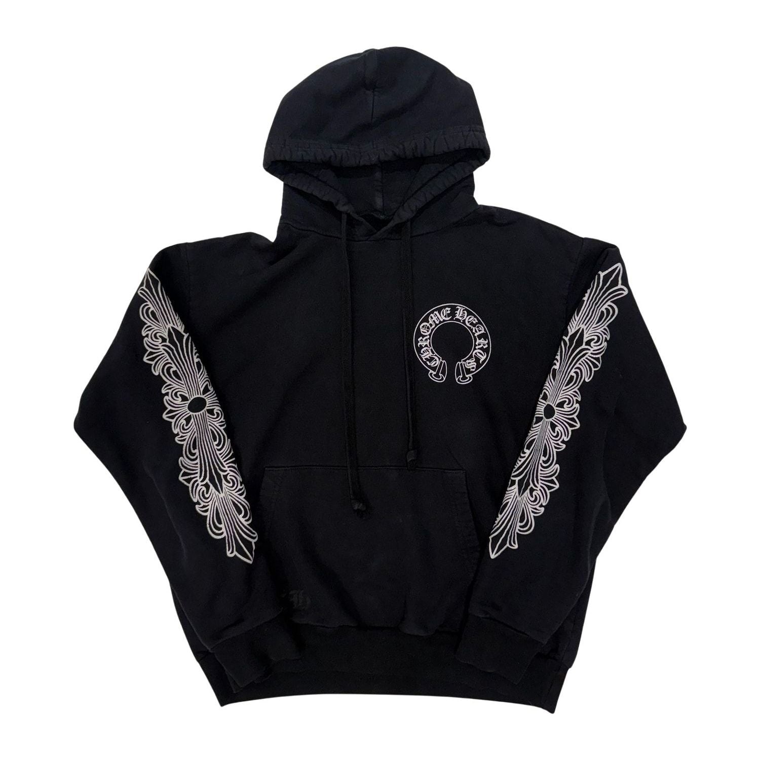 Chrome Hearts Floral Horseshoe Pullover Hoodie Black - Pre-Owned Size M