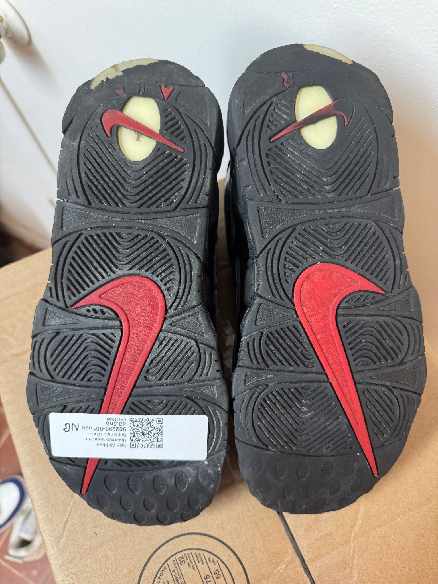 Nike Air More Uptempo Supreme Suptempo Black (Heavily Preowned Size 8.5) - Pre-Owned