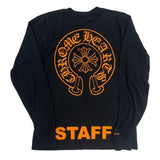 Chrome Hearts Horseshoe Staff Exclusive Long Sleeve Shirt Orange - Lightly Pre-Owned Size L
