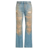Amiri Repaired Distressed Mid-Rise Bootcut Jeans