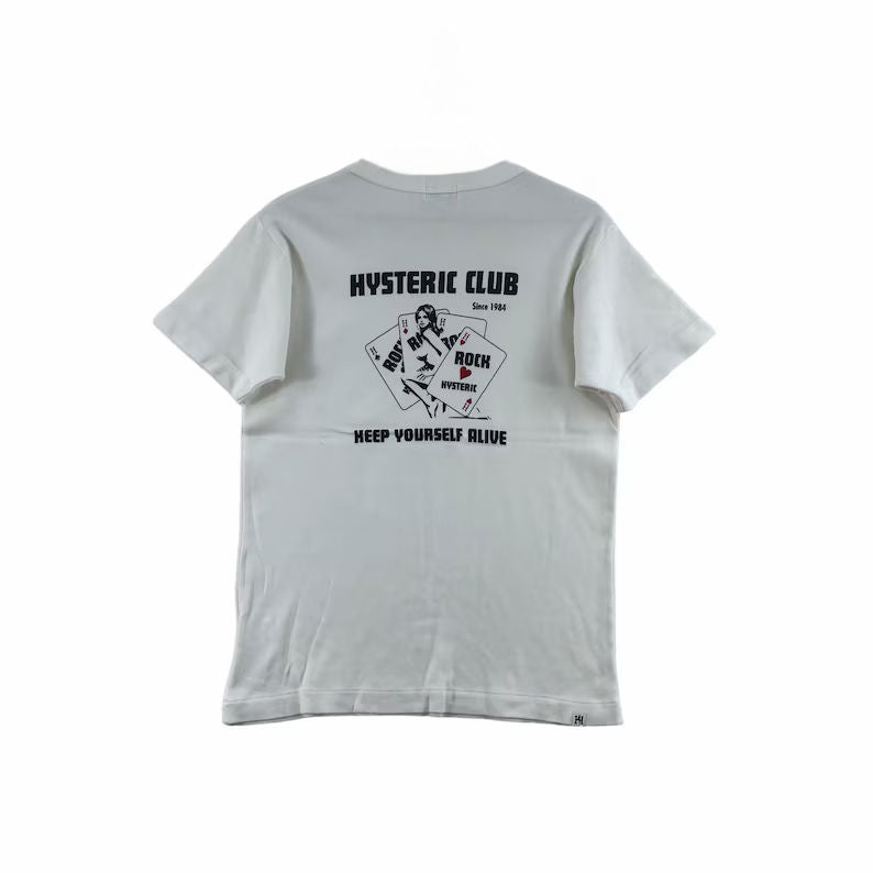 Hysteric Glamour Playing Cards Graphic Pocket T-Shirt White (Preowned) - Pre-Owned