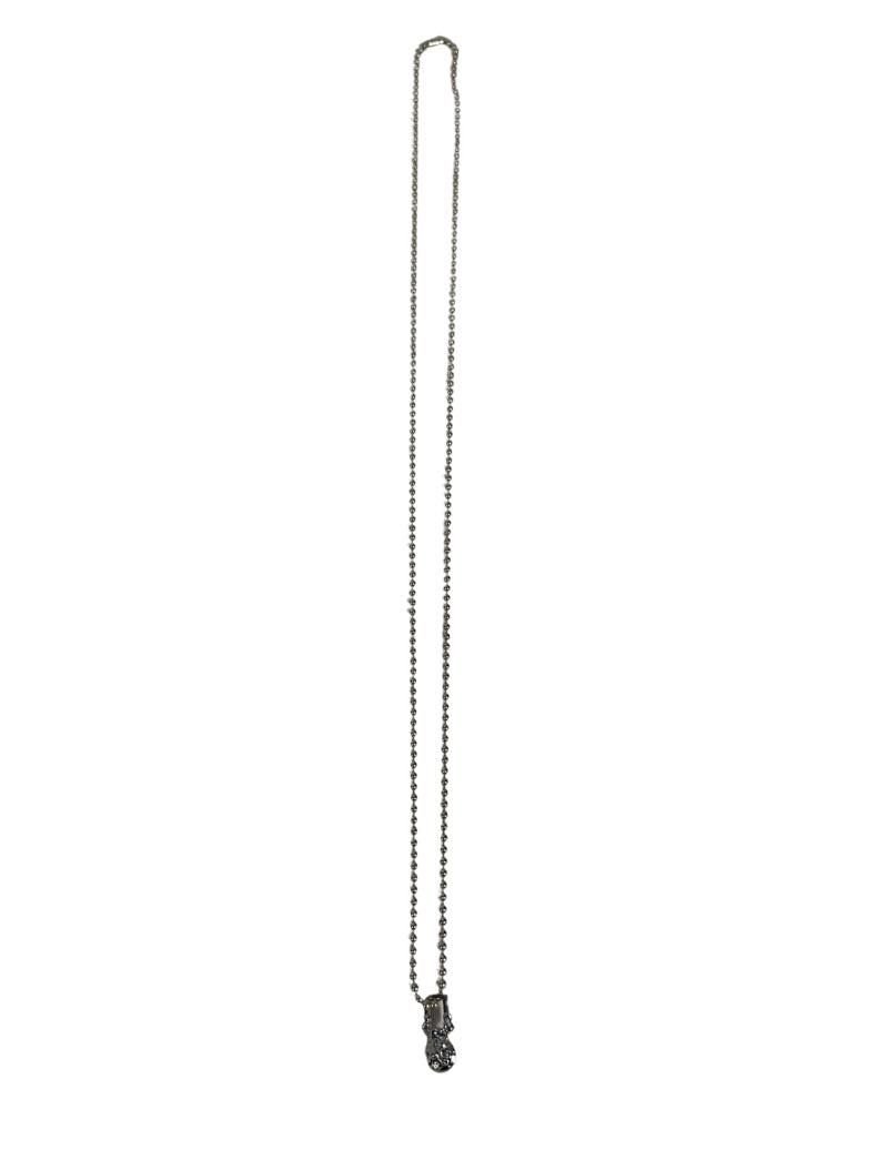 Chrome Hearts Rhodium Crossball Necklace With 28 Inch Ball Chain - Pre Owned