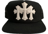 Chrome Hearts White Cemetery Trucker Hat Black