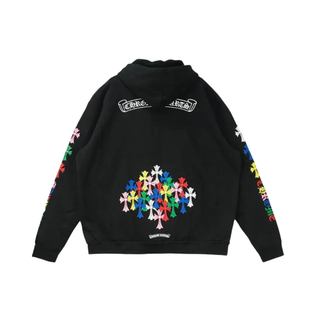 Chrome Hearts Multi Color Cross Cemetery Zip-Up Hoodie Black