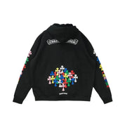 Chrome Hearts Multi Color Cross Cemetery Zip-Up Hoodie Black