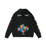 Chrome Hearts Multi Color Cross Cemetery Zip-Up Hoodie Black