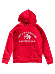 Chrome Hearts King Taco Triple Cross Embroidered Pullover Hoodie Red