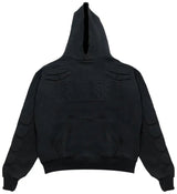 Satoshi Nakamoto Padded Moto Pullover Hoodie Black