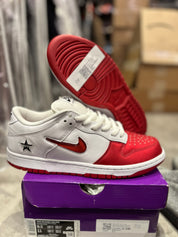 Nike SB Dunk Low Supreme Jewel Swoosh Red (Preowned Size 9.5 Rep Box)