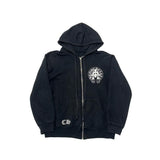 Chrome Hearts Triple Cross Horseshoe Thermal Zip-Up Hoodie Black - Pre-Owned Size S
