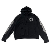 Chrome Hearts Horseshoe Floral Pullover Hoodie Black (Preowned Size L) - Pre-Owned