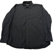 Balenciaga Tag Logo Dress Shirt Black - Pre-Owned Size L