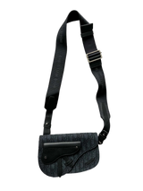 Dior Oblique Black Mini Saddle Bag (Lightly Used) - Pre-Owned