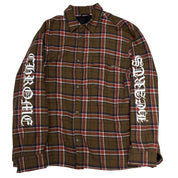 Chrome Hearts Quilted Padded Flannel Plaid Jacket Brown - Lightly Used Size XL