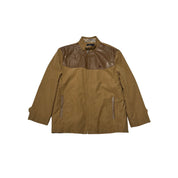Burberry Leather & Suede Quilted Patchwork Zip-Up Brown - Pre-Owned Size L