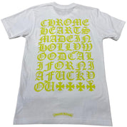 Chrome Hearts Neon Yellow Eye Chart T-Shirt White
