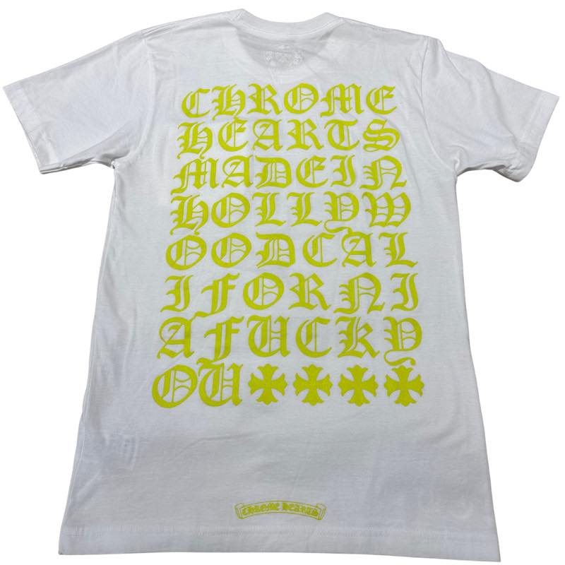 Chrome Hearts Neon Yellow Eye Chart T-Shirt White