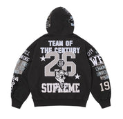 Supreme Warriors Applique Zip Up Hooded Sweatshirt Black
