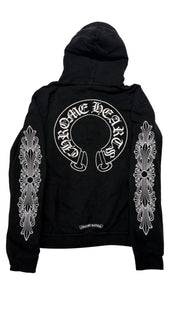 Chrome Hearts Floral Horseshoe Logo Zip-Up Hoodie Black - Pre-Owned Size L