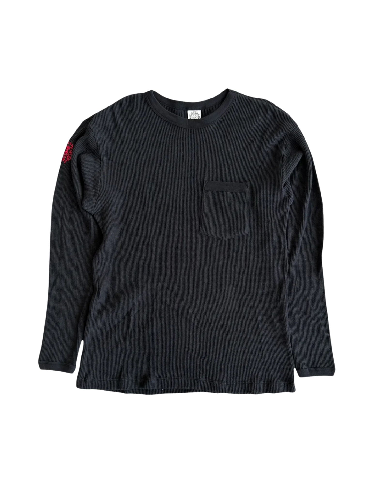 Chrome Hearts Embroidered  Dagger Waffle Thermal L/S T-Shirt  Black