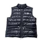 Moncler Black Gui Down Vest (Used Once Size M/3) - Pre-Owned
