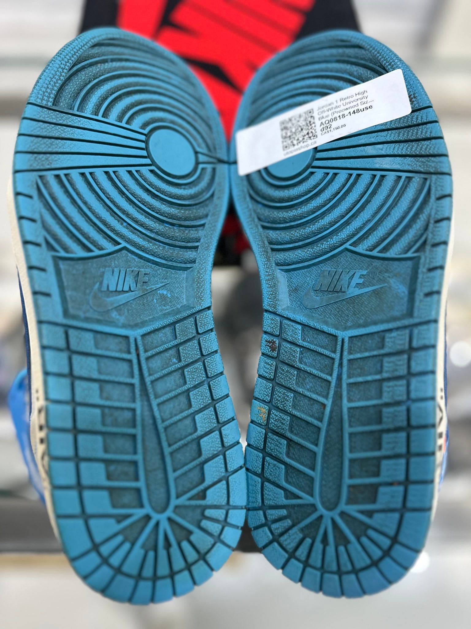 Jordan 1 Retro High Off-White University Blue - Pre-Owned Size 9 (No original box)