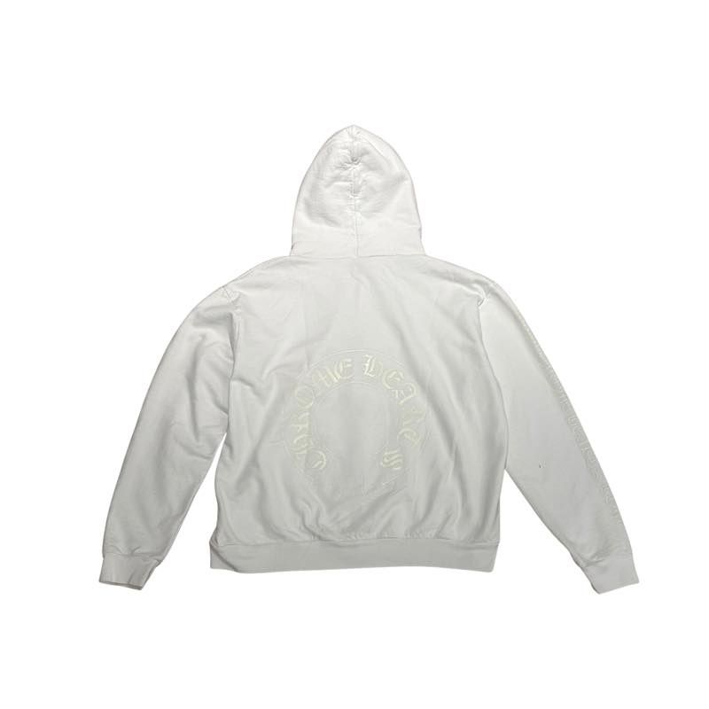 Chrome Hearts Glow In The Dark Horseshoe Zip-Up Hoodie White - Pre-Owned Size M