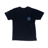 Chrome Hearts Blue Triple Cross Logo T-Shirt Black
