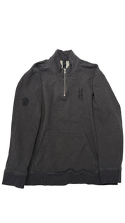 Chrome Hearts Y Not Embroidered Quarter Zip Sweater Washed Black - Lightly Pre-Owned Size XL