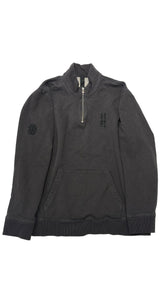 Chrome Hearts Y Not Embroidered Quarter Zip Sweater Washed Black - Lightly Pre-Owned Size XL