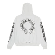Chrome Hearts Floral Horseshoe Pullover Hoodie White