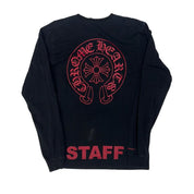 Chrome Hearts Staff Exclusive Horseshoe Logo L/S T-Shirt Black/Red - Lightly Pre-Owned Size L