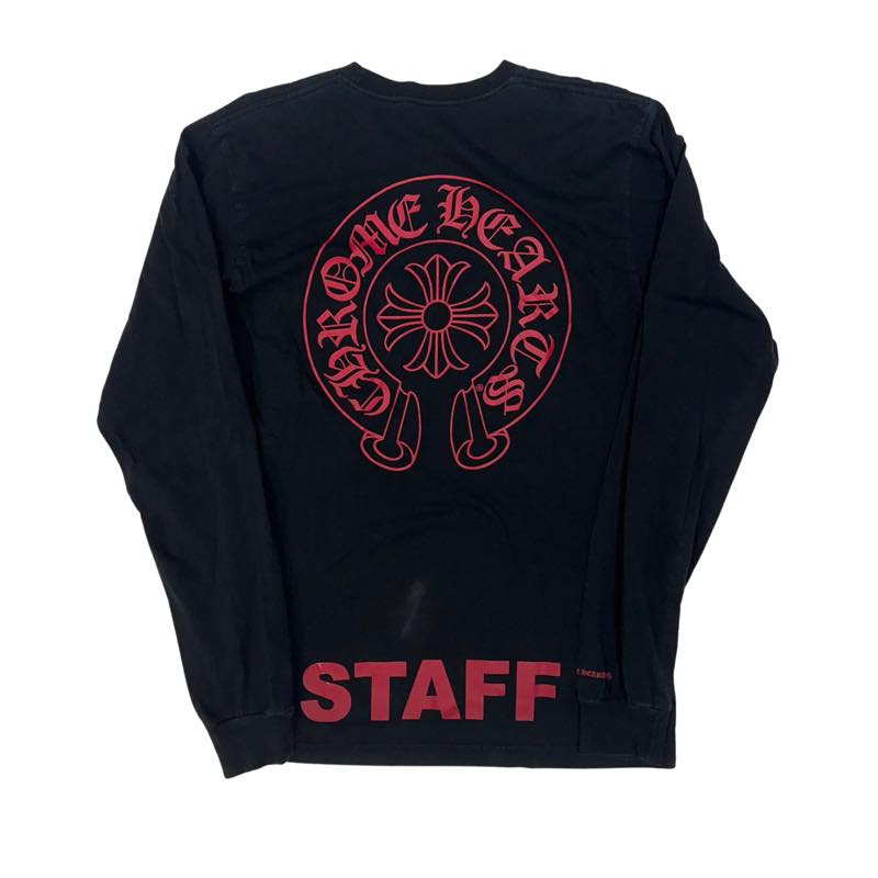 Chrome Hearts Staff Exclusive Horseshoe Logo L/S T-Shirt Black/Red - Lightly Pre-Owned Size L