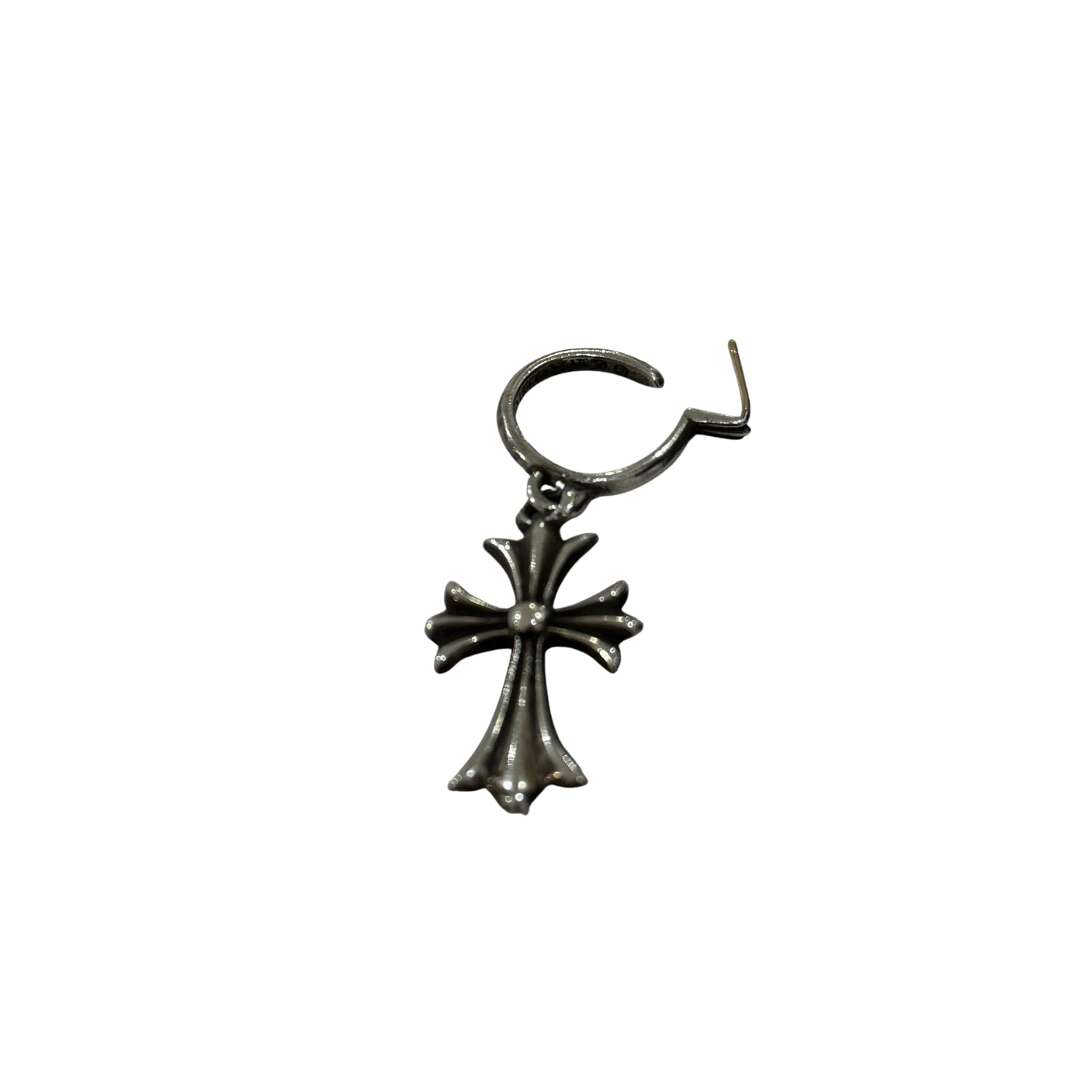 Chrome Hearts Tiny CH Cross Hoop Earring (Preowned) - Pre-Owned