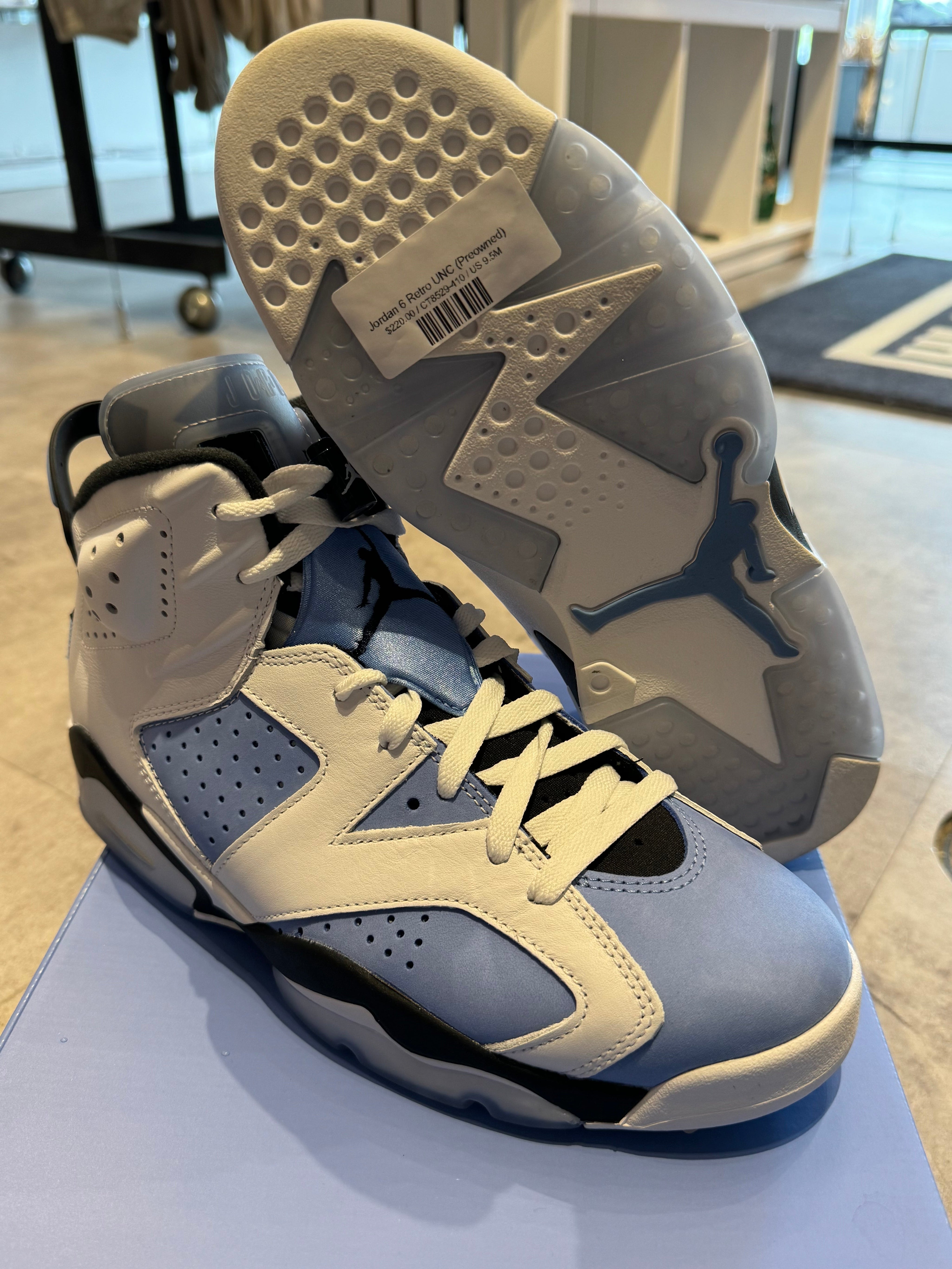 Jordan 6 Retro UNC White (Preowned Size 9.5) - Pre-Owned